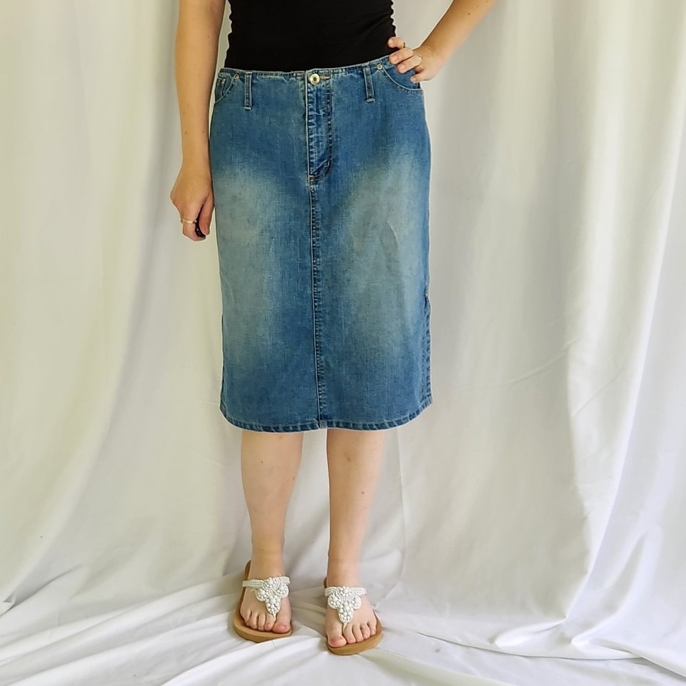 Y2K Denimโ Knee Length Skirt
